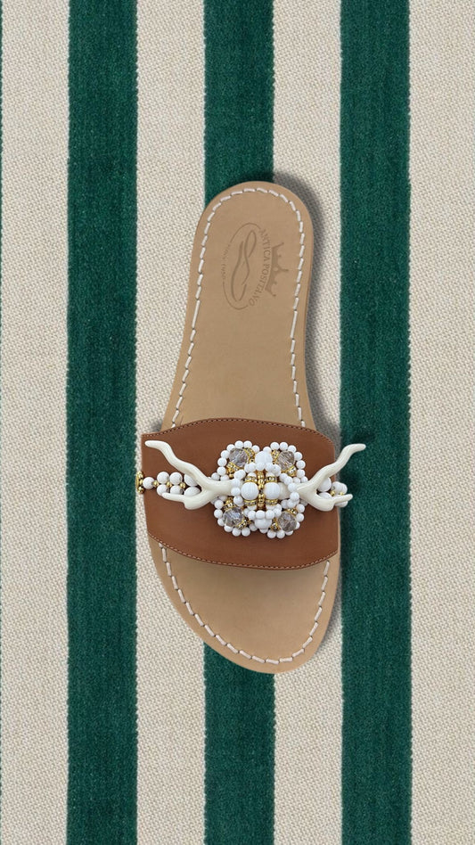 Sandalo Fascia Corallo Bianco